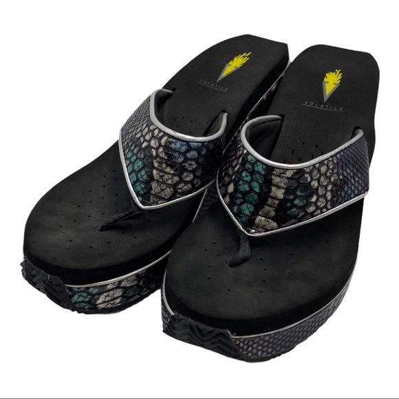 Volatile Dragon Sandals Black Size 8